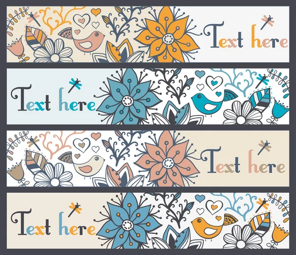 Floral banners, stijlvolle floral banners — Stockvector