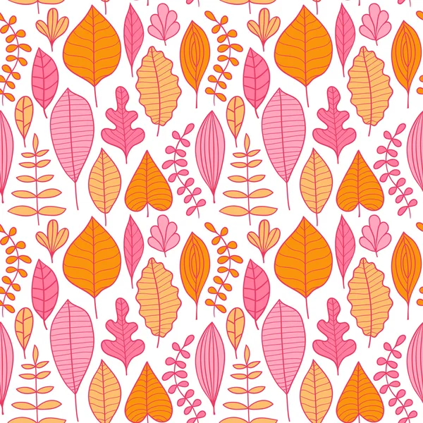 Seamless pattern on leaves theme, Autumn seamless pattern with l — Stock Vector