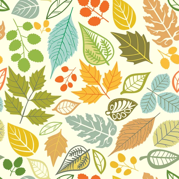 잎과 완벽 한 패턴 — 스톡 벡터