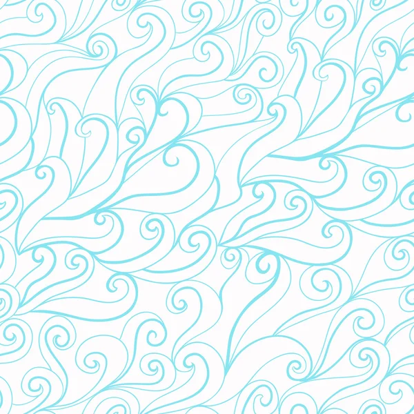 Seamless wave hand-drawn pattern — Stock Vector