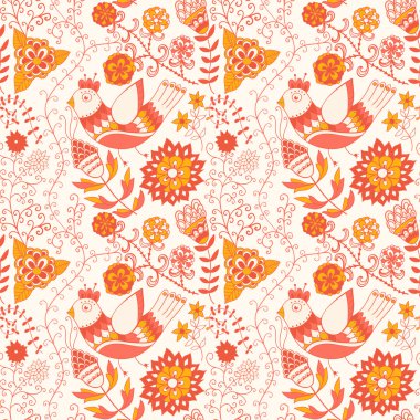 çiçekler ve kuşlar ile sorunsuz doku.