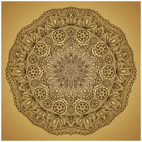Ornamental round lace pattern — Stock Vector