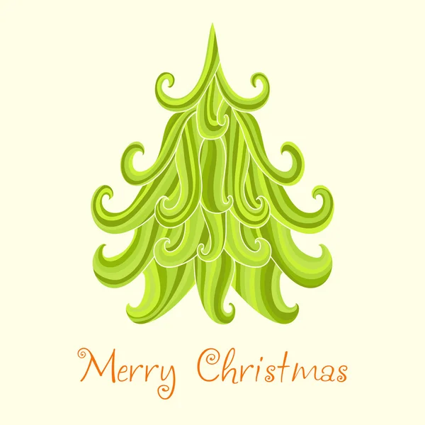 Christmas tree, Marry Christmas card — Stock Vector