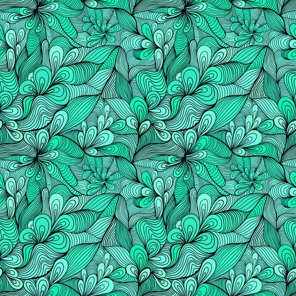 Nahtlose abstrakte handgezeichnete Muster, Wellen — Stockvektor