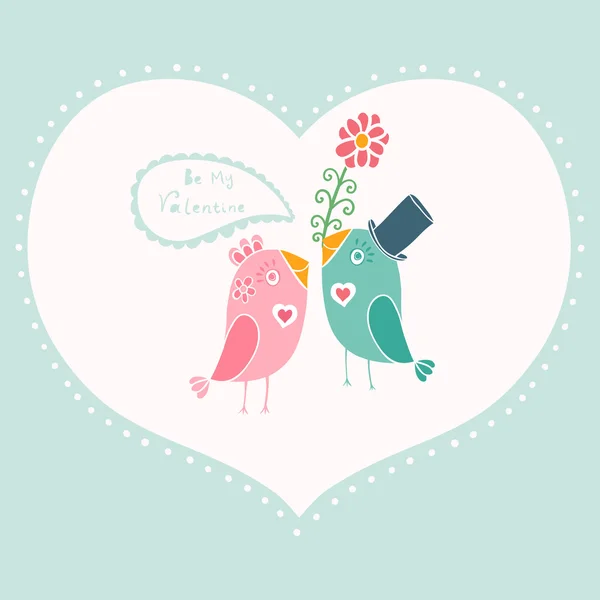 Aves enamoradas — Vector de stock