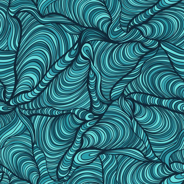 Motif abstrait sans couture coloré dessiné à la main, fond vagues — Image vectorielle