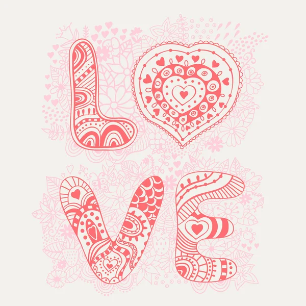 Le mot love.Romantic fond — Image vectorielle