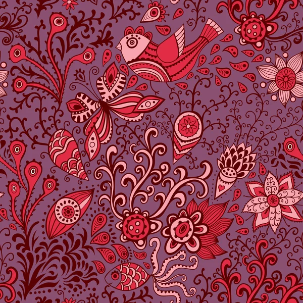Texture fleurie sans couture décorée — Image vectorielle