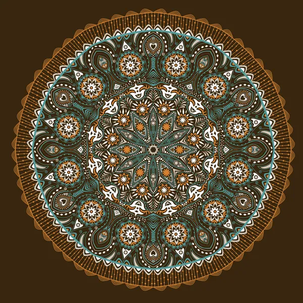 Motif de dentelle ronde ornementale — Image vectorielle