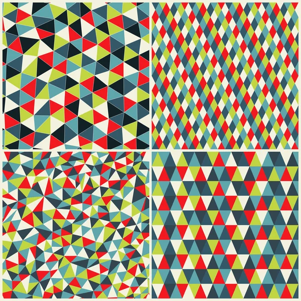 Conjunto de cuatro patrones geométricos — Archivo Imágenes Vectoriales