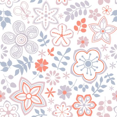 çiçekler ve kelebekler ile sorunsuz doku