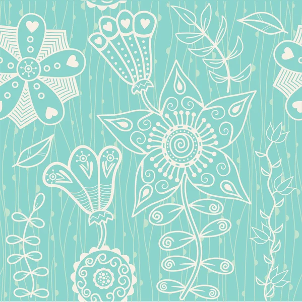 Textura sin costuras con flores — Vector de stock