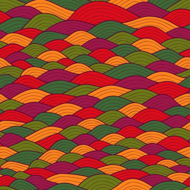 Renksiz, soyut el çizimi desen, dalga arkaplanı