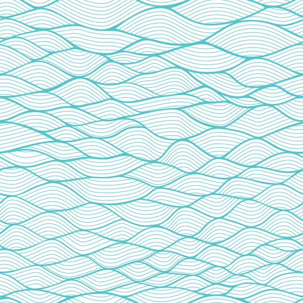 Patrón dibujado a mano abstracto sin costuras, ondas de fondo — Vector de stock