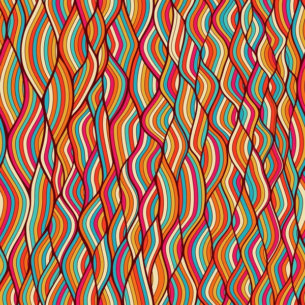 Patrón de ondas dibujadas a mano abstractas sin costura, fondo ondulado. — Archivo Imágenes Vectoriales