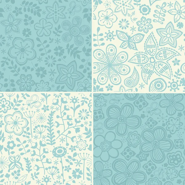 Floral patterns set — Stock Vector