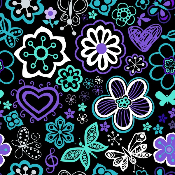 Bloemen naadloos patroon — Stockvector