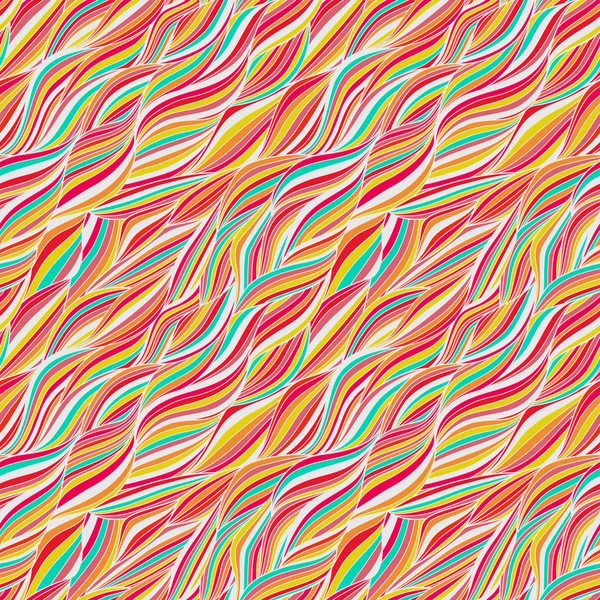 Patrón de ondas dibujadas a mano abstractas sin costura, fondo ondulado. — Vector de stock