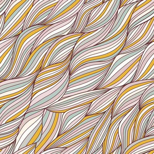 Seamless wave hand-drawn pattern, waves background (seamlessly tiling) — Stock Vector