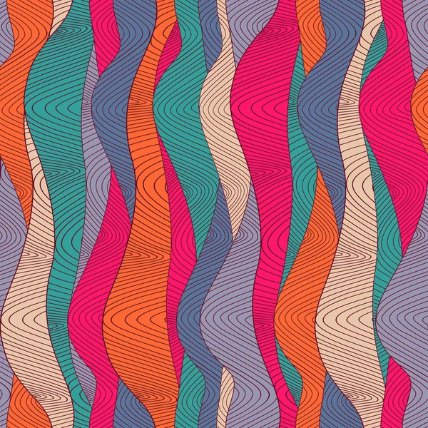 无缝线抽象手绘波型，波浪形背景. — 图库矢量图片