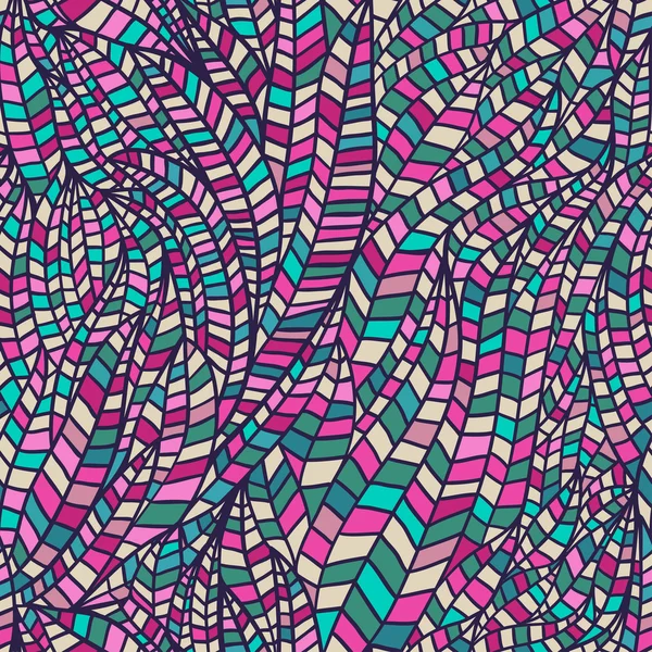 Patrón de ondas dibujadas a mano abstractas sin costura, fondo ondulado. — Vector de stock