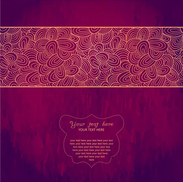 Grunge 背景与花边装饰复古邀请卡. — 图库矢量图片