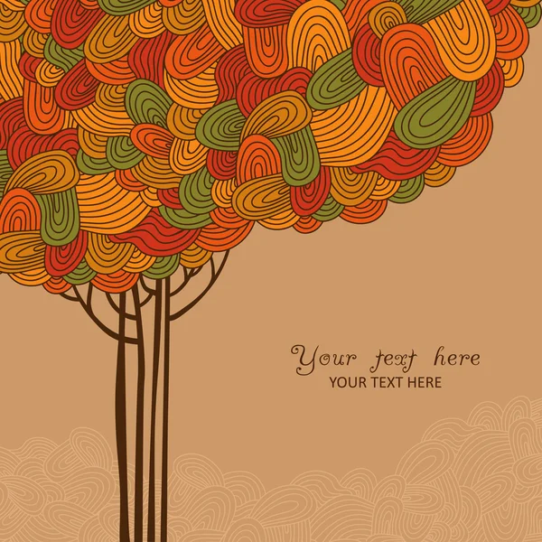 Árbol de otoño abstracto — Vector de stock