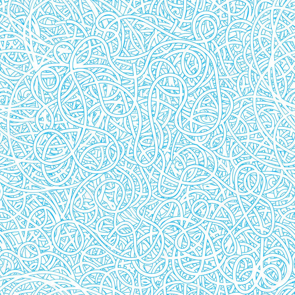 Seamless waves hand-drawn pattern