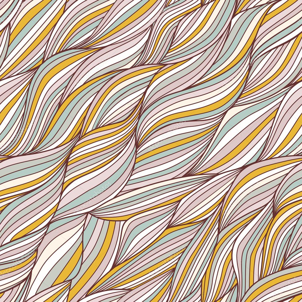 Seamless wave hand-drawn pattern, waves background (seamlessly tiling)