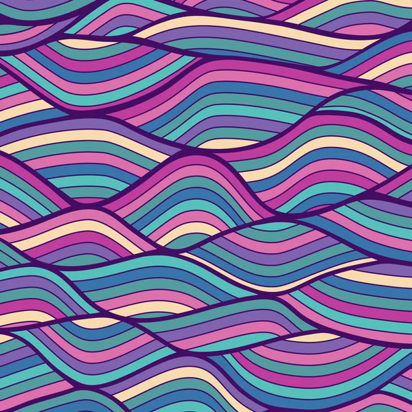 Abstrakte handgezeichnete Wellen Textur, welliger Hintergrund. — Stockvektor