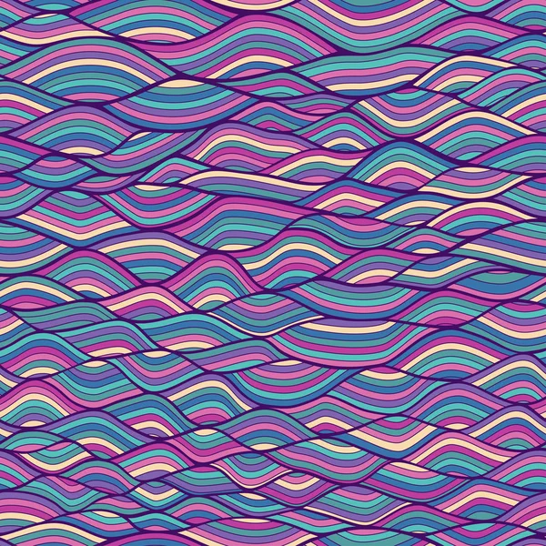 Textura abstracta de las ondas dibujadas a mano, fondo ondulado . — Archivo Imágenes Vectoriales