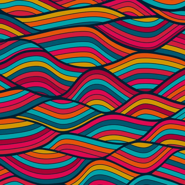 Textura abstracta de las ondas dibujadas a mano, fondo ondulado . — Archivo Imágenes Vectoriales