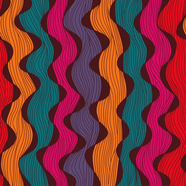 Saumaton abstrakti käsin piirretty aaltojen rakenne . — vektorikuva