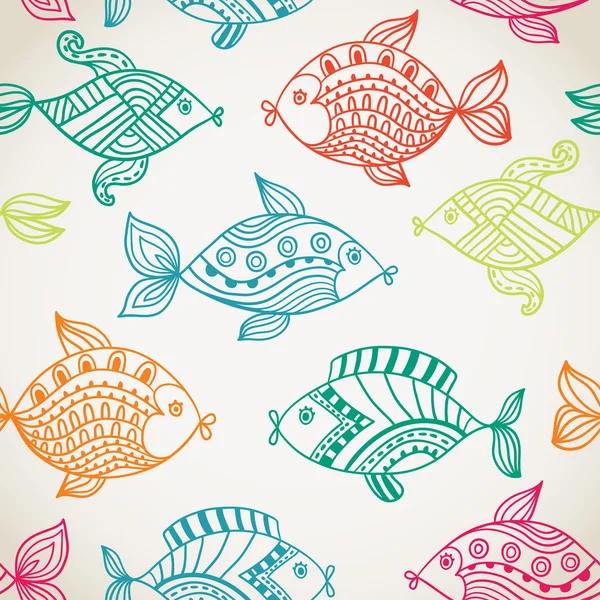 Fish pattern in abstract style — Stock Vector