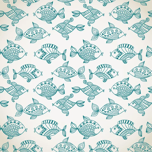 Fish pattern in abstract style — Stock Vector