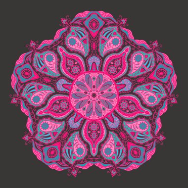 Dekoratif yuvarlak dantel modeli, birçok bilgi ile daire arka el yapımı dantel tığ gibi görünüyor.