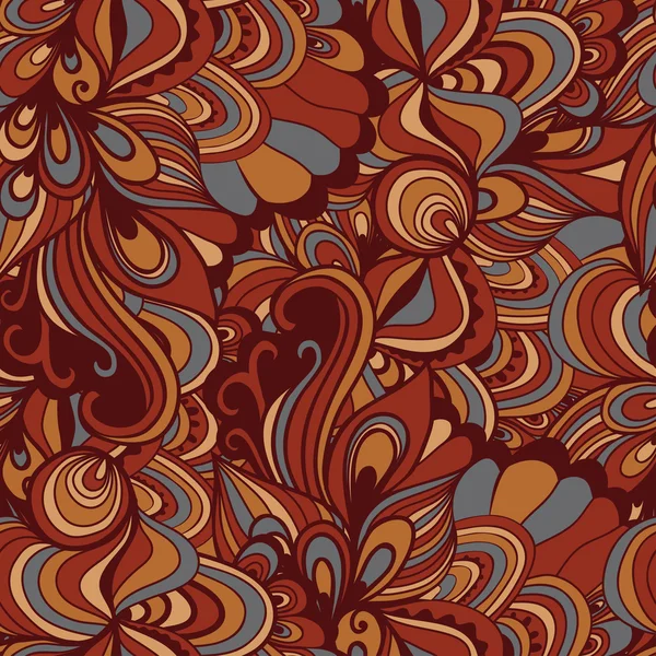 Färgglada sömlösa abstrakta handritade mönster, vågor bakgrund — Stock vektor