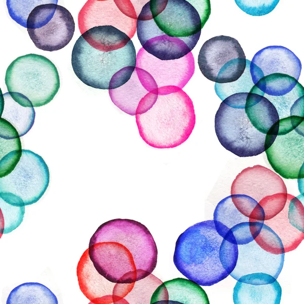 Watercolor soap bubbles seamless pattern — Stock Photo, Image