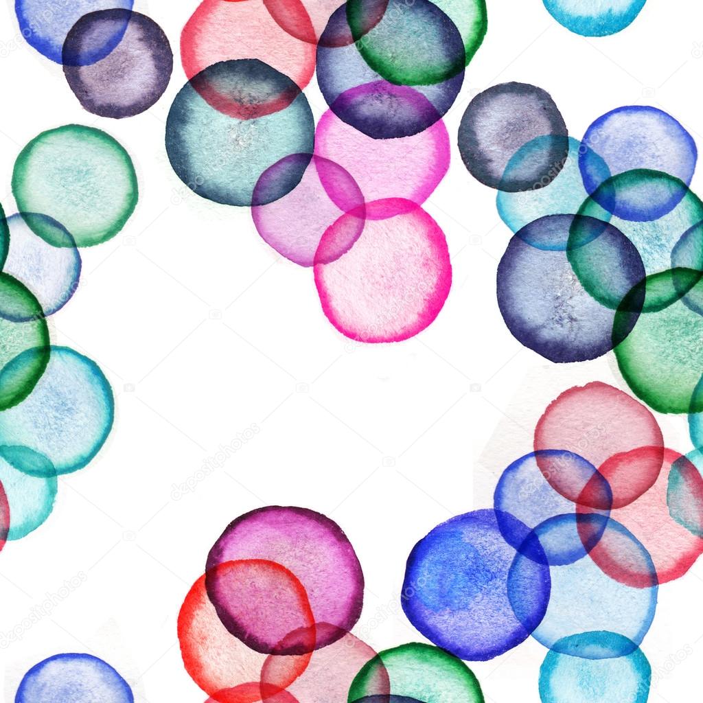Watercolor soap bubbles seamless pattern