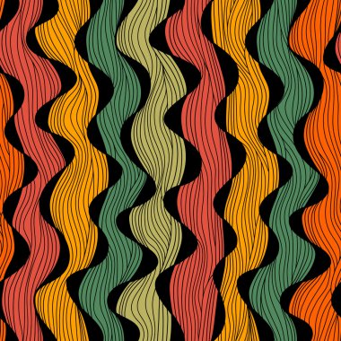 Seamless abstract hand-drawn waves texture, wavy background. Cop clipart