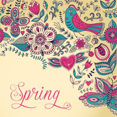 çiçek arka plan, Bahar Tema, tebrik kartı. tasarım şablonu