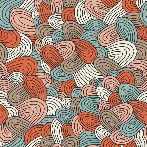 Seamless wave hand-drawn pattern, waves background (seamlessly t — Stock Vector