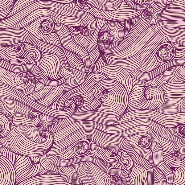Patrón de ondas dibujadas a mano abstractas sin costuras, fondo ondulado. Mar. — Vector de stock