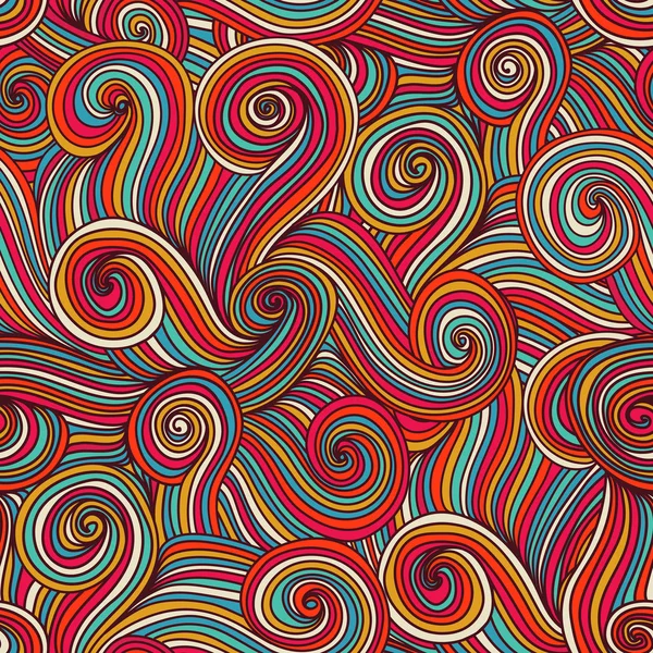 Seamless abstrato desenhado à mão ondas textura, fundo ondulado.Cop — Vetor de Stock