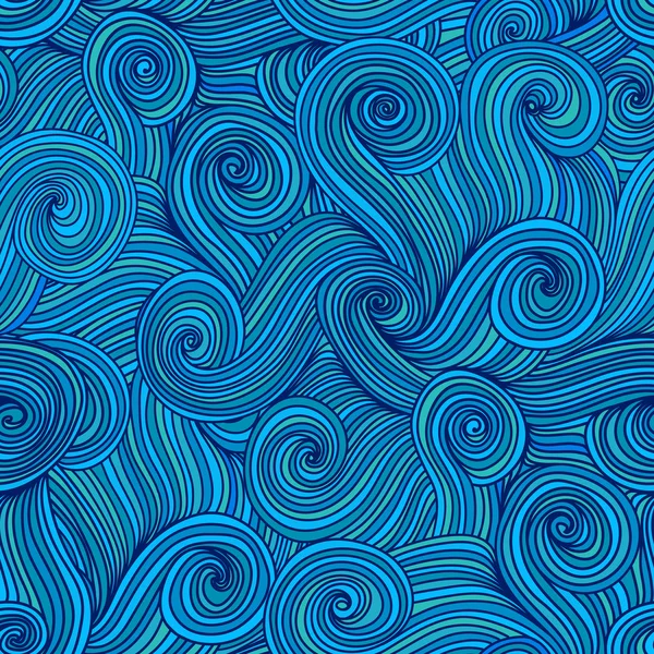 Textura abstracta sin costuras de las ondas dibujadas a mano, fondo ondulado.Cop — Vector de stock