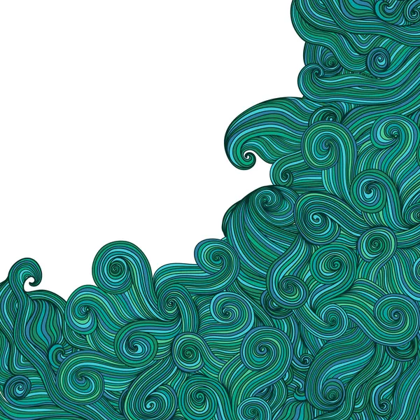 边框装饰元素。抽象的邀请卡。模板： 卡波设计。抽象的海面背景，波主题无缝模式、 矢量波饰品-夏天、 海洋为主题的设计 — 图库矢量图片