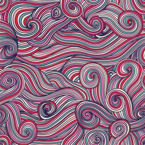 Seamless abstrato ondas desenhadas à mão texture.Copy que quadrado para t — Vetor de Stock