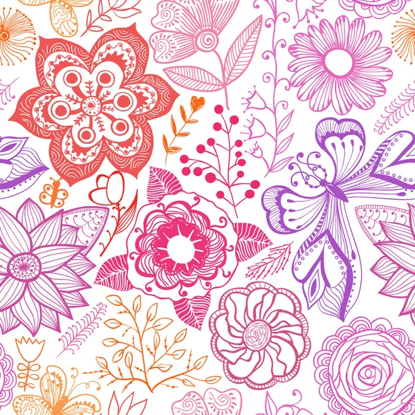 Aquarell florale Grußkarte. Vintage-Retro-Hintergrund mit floralem Ornament können Sie Karten, Notizbuch-Cover und so weiter entwerfen. Hintergrund zum Frühlingsthema. — Stockvektor
