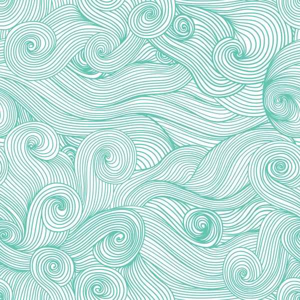 Seamless abstract hand-drawn waves pattern, wavy background. — Stock Vector