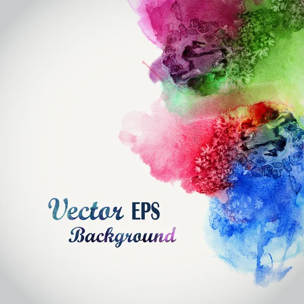 Abstract hand drawn watercolor background,vector illustration, stain watercolors colors wet on wet paper. Watercolor composition for scrapbook elements — Stock Vector